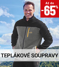 Teplákové soupravy se slevou až 65 procent