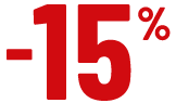 moins 15 pour cent