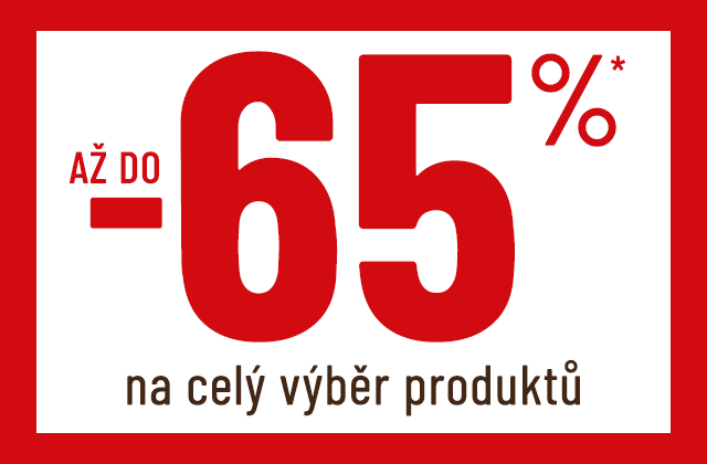 Sleva až 65 procent na celý výběr produktů