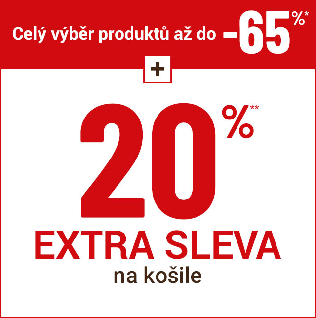Celý výběr košil až do minus 65 procent a 20 procent extra sleva