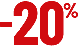 moins 20 pour cent