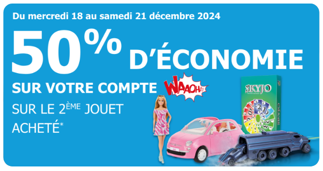 50% D'ÉCONOMIES SUR VOTRE COMPTE WAAOH