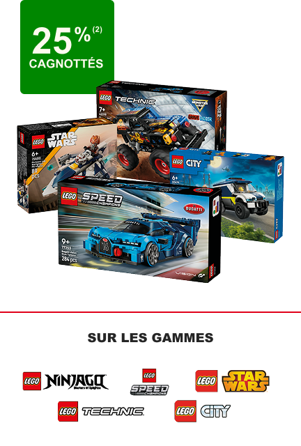 25% cagnot&eacute;s sur la gamme lego