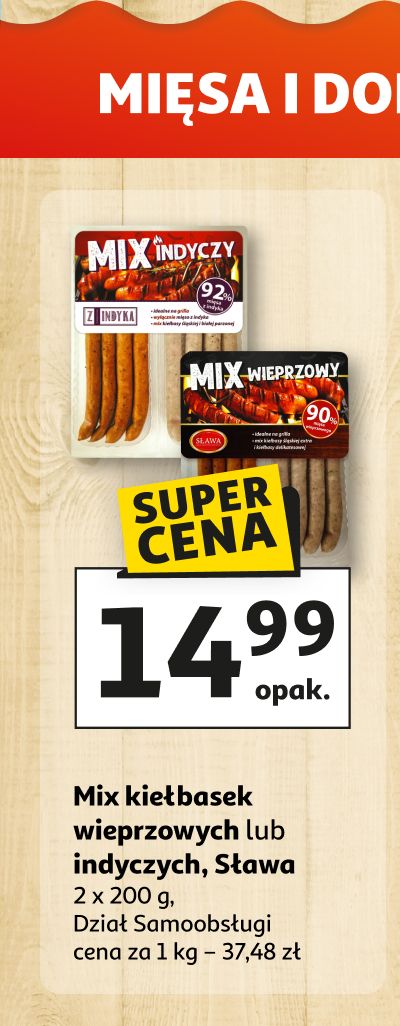 Produkty na grilla - mix kiełbasek