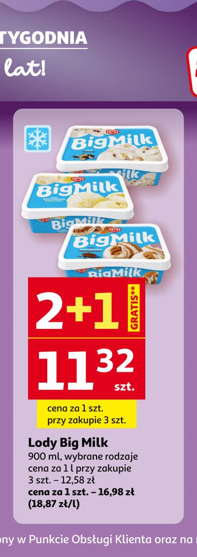 Cenowe okazje tygodnia - Lody Big Milk