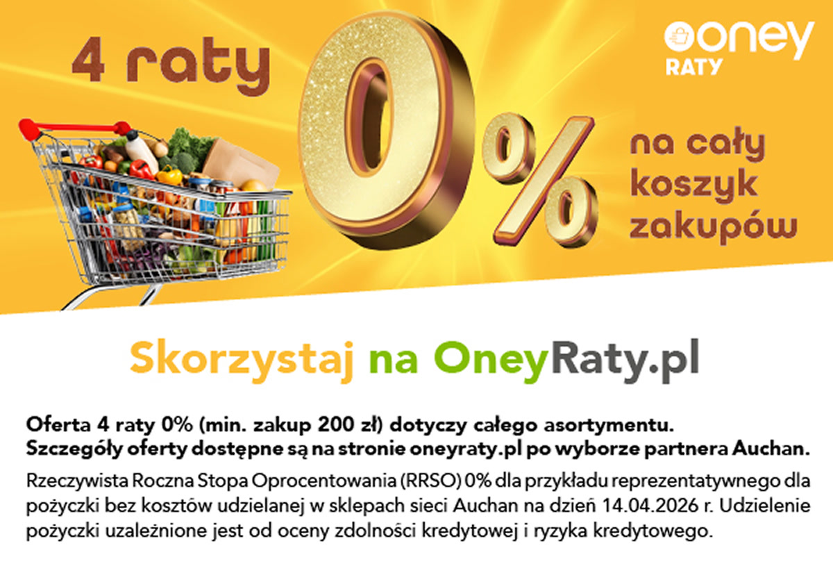 4 raty 0% na cały koszyk zakupów z Oney Raty