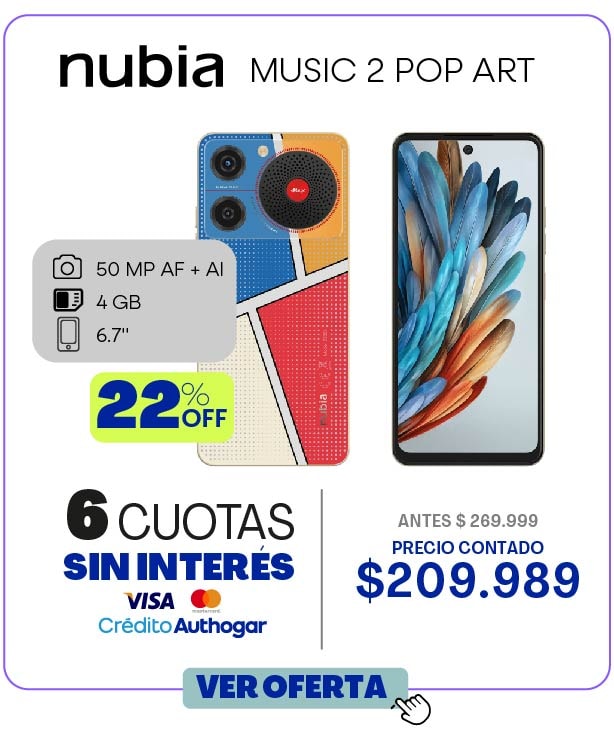 nubia MUSIC 2 POP ART 50 MP AF + AI 4 GB 6.7