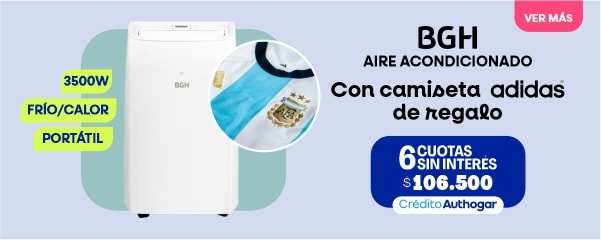 BGH Aire Acondicionado Con camiseta Adidas de regalo 6 Cuotas sin interés $106.500 Crédito Authogar