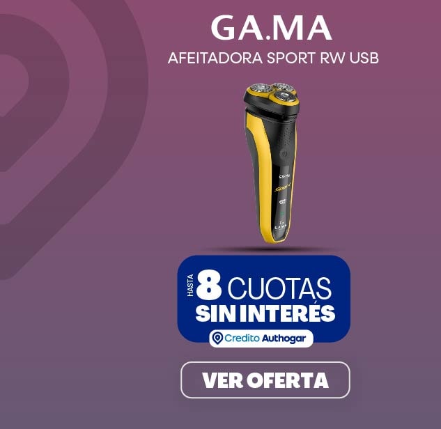 GA.MA AFEITADORA SPORT RW USB HASTA 8 CUOTAS SIN INTERÉS Credito Authogar VER OFERTA
