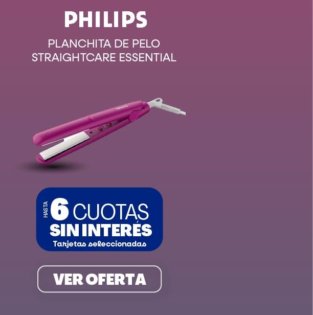 PHILIPS PLANCHITA DE PELO STRAIGHTCARE ESSENTIAL HASTA 6 CUOTAS SIN INTERÉS Tarjetas seleccionadas VER OFERTA