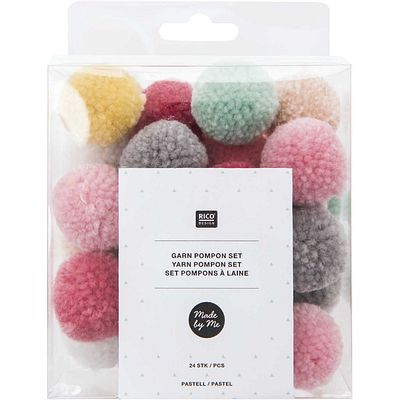 Pompons Pastel Mix Ø 3cm 24 Stuks