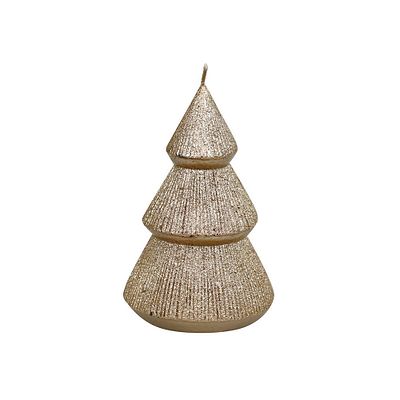 Kaars Kerstboom H 11cm Espresso-Goud