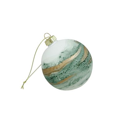 Kerstbal Marble Ø 8cm Frosted Glas