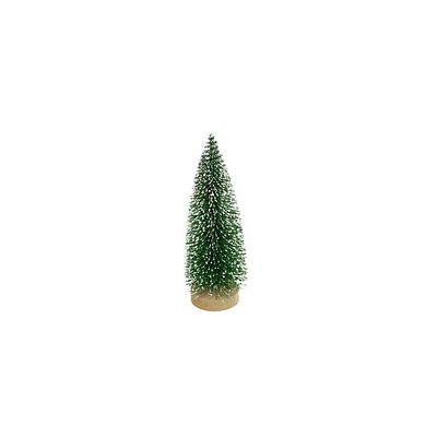 Kerstboom Groen Glitter H 23cm Ø 9cm Op Boomschijf