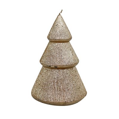 Kaars Kerstboom H 13,5cm Espresso-Goud