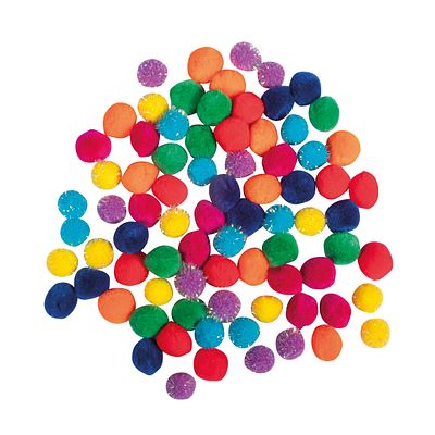 Pompons Ø 1,5cm Regenboog 80 Stuks