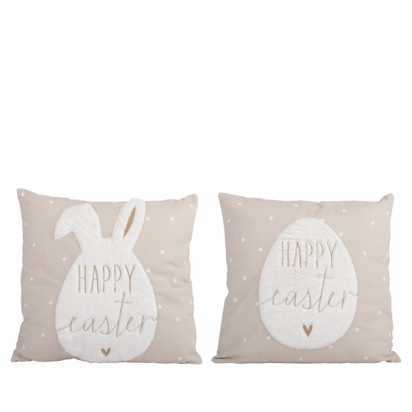 Kussen Happy Easter 45x45cm Naturel 1 Van De 2 -