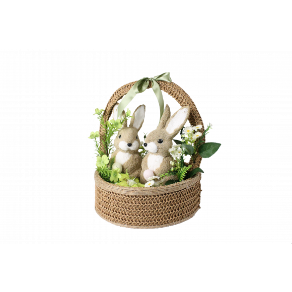 Mand Met Konijntjes 32x30x44cm -