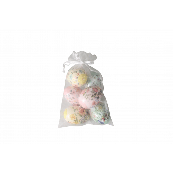 Eitjes Plastiek Hanger Bloemenmotief H 6cm 6 Stuks -