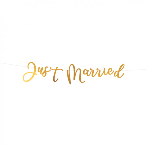 Slinger "just Married" 91,5cm Goud Papier -
