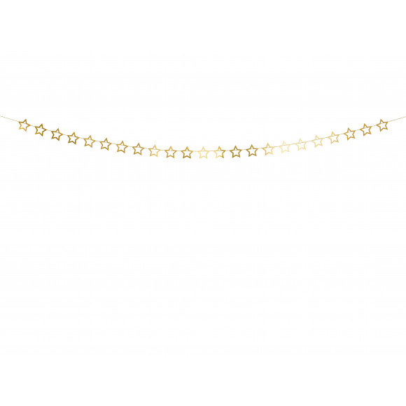 Slinger Papier Goud Sterren 3m -