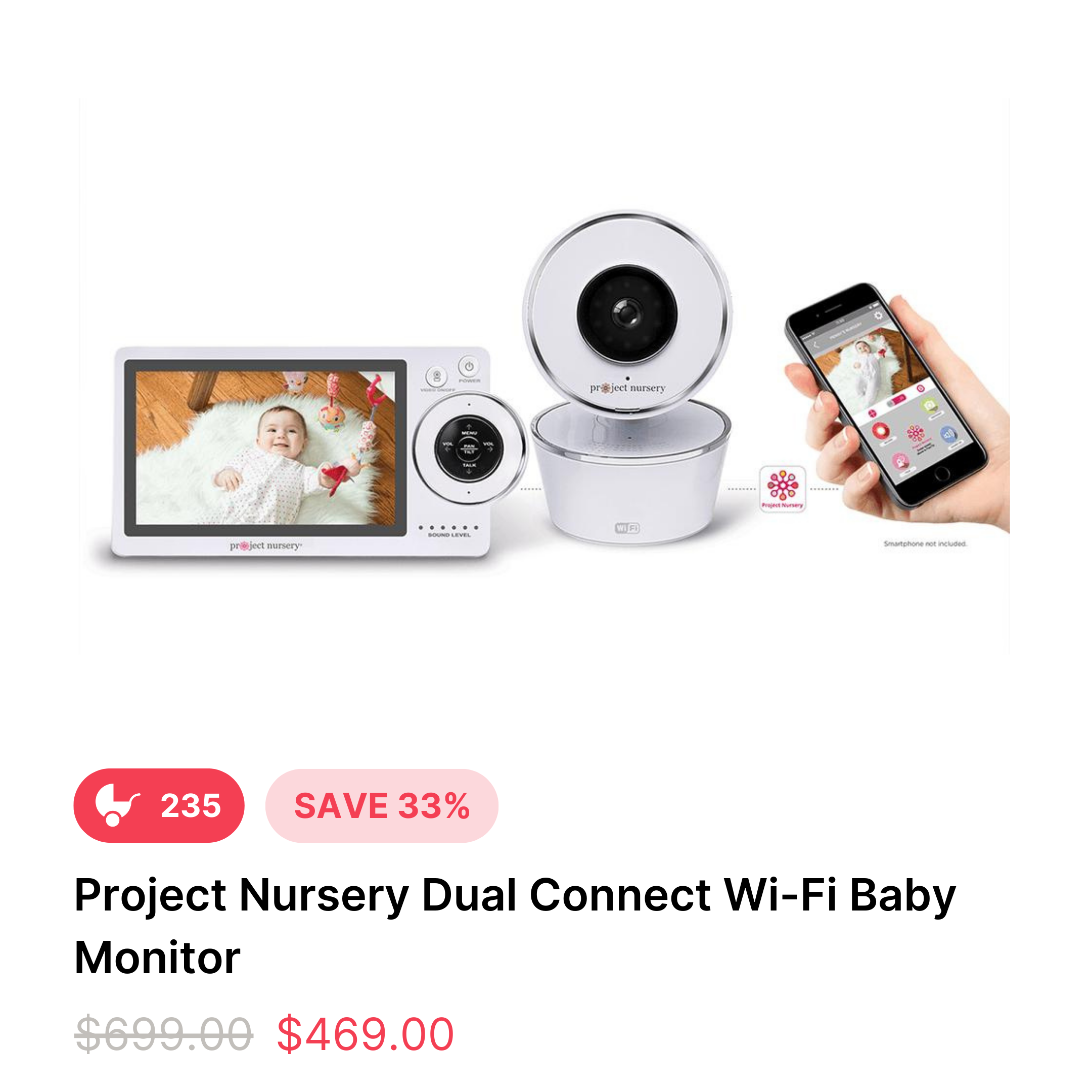 Project Nursery Dual Connect Wi-Fi Baby Monitor