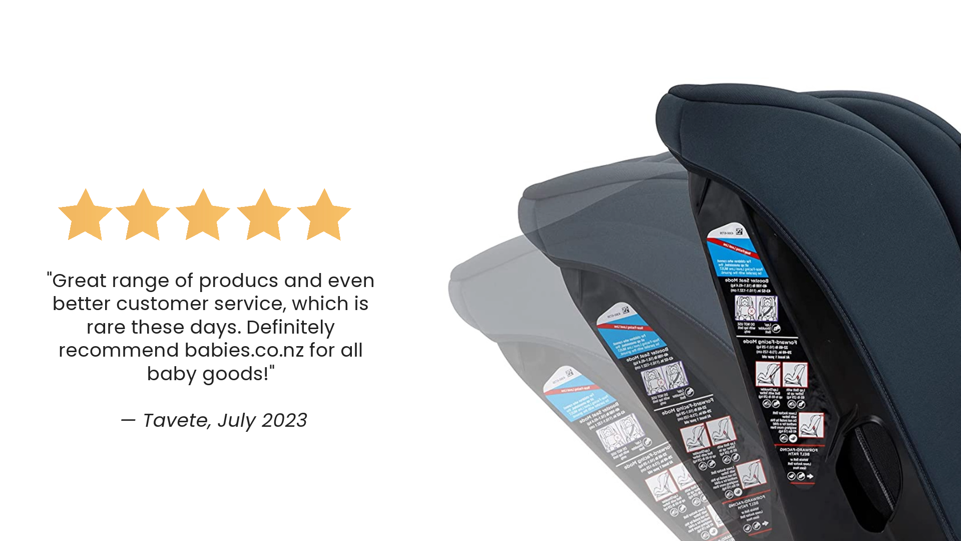 5 star review of shopping at Babies.co.nz