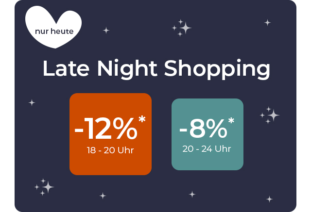 -12% von 18 bis 20 Uhr,  - 8% von 20 bis 24 Uhr 