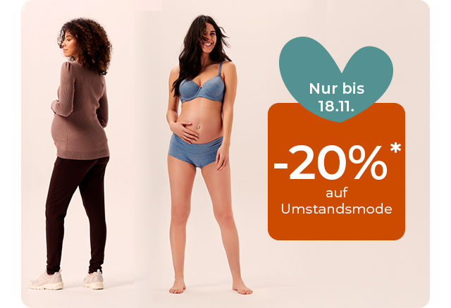Nur bis zum 18.11. – 20% auf Umstandsmode