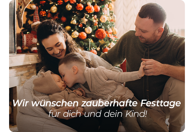 Wir wünschen zauberhafte Festtage für dich und din Kind!