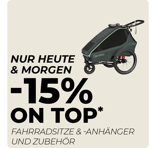 -15% on top* auf Fahrradsitze & -anhänger und Zubehör
