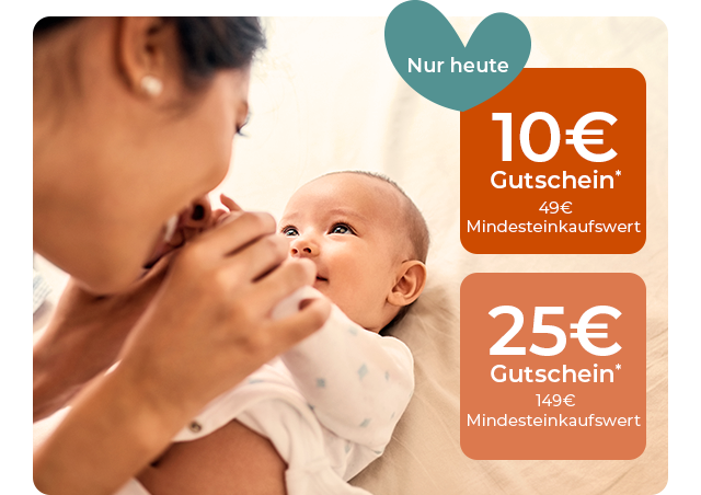10€ Gutschein* ab 49€ Mindesteinkaufswert oder 25€ Gutschein* ab 149€ Mindsteinkaufswert