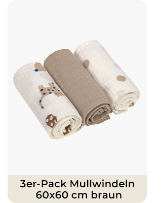 Lässig 3er-Pack Mullwindeln 60x60 cm braun