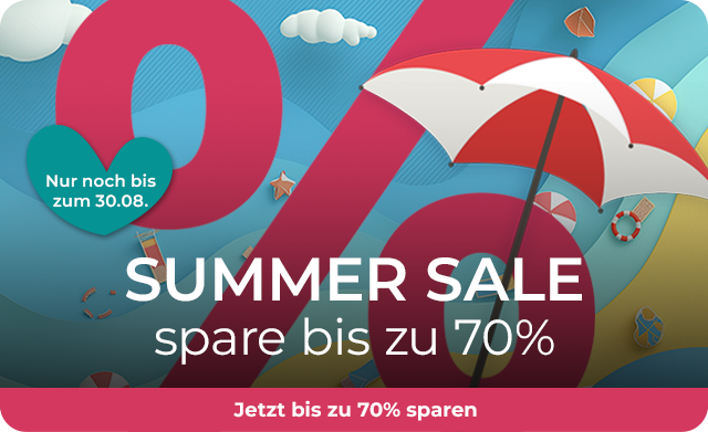 SUMMER SALE spare bis zu 70% nur noch bis zum 30.08.