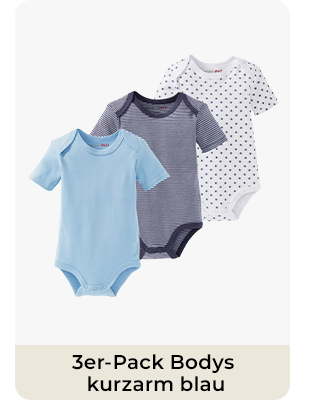 Bornino - Lieblinge 3er-Pack Bodys kurzarm blau