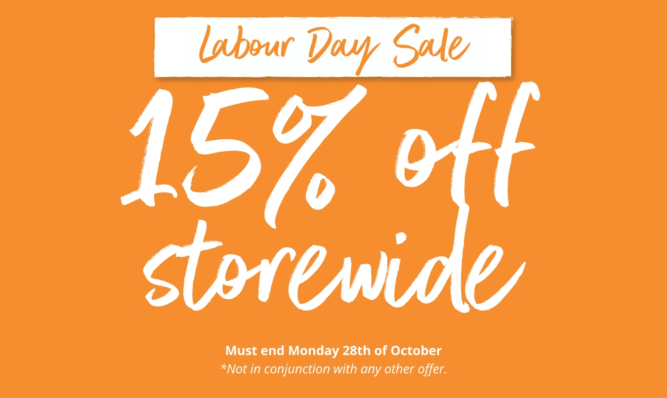 Massive Labour Day Sale: 15% OFF Storewide