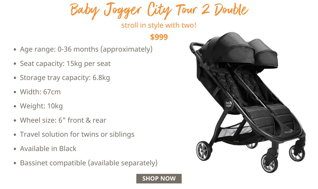 Baby Jogger City Tour 2 Double for $999 - stroll in style with two!