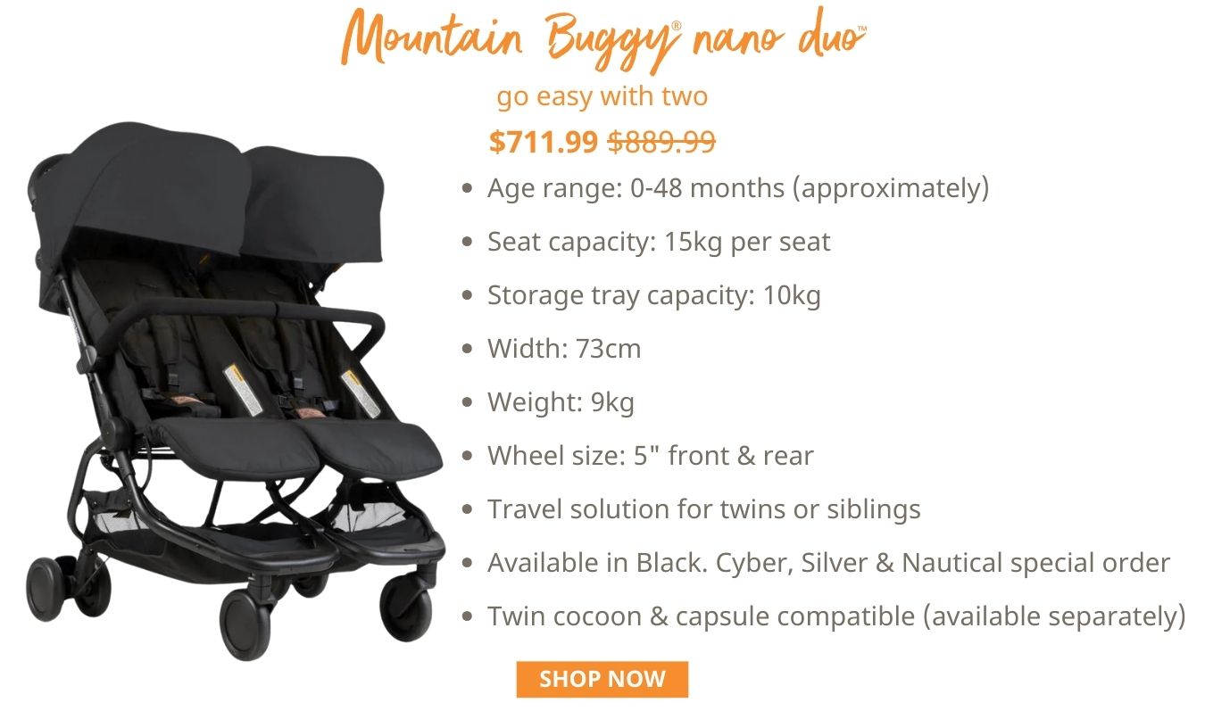 Mountain Buggy® nano duo™ for $711.99 - go easy with two