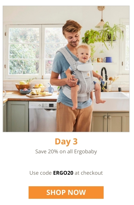 Save 20% on all Ergobaby. Use code ERGO20 at checkout