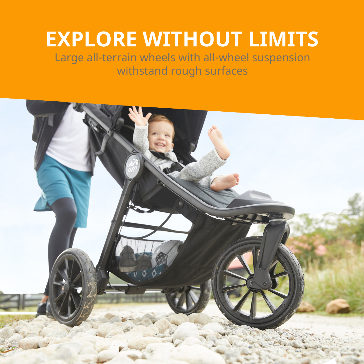 Explore without limits - Large all-terrain wheels with all-wheel suspension withstand rough surfaces