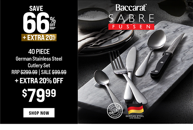 Baccarat SABRE Fussen 40 Piece German Stainless Steel Cutlery Set