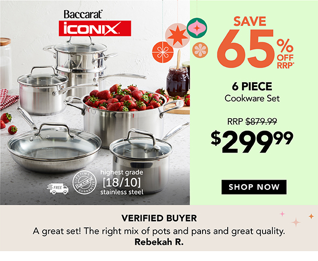 Baccarat iconiX 6 Piece Stainless Steel Cookware Set