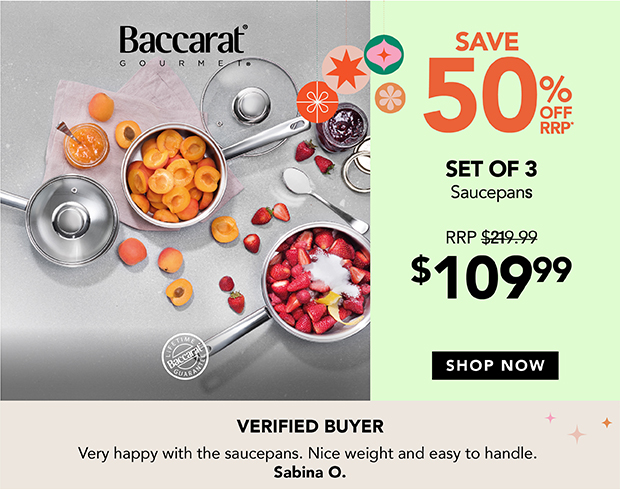 Baccarat Gourmet Stainless Steel Saucepan Set of 3