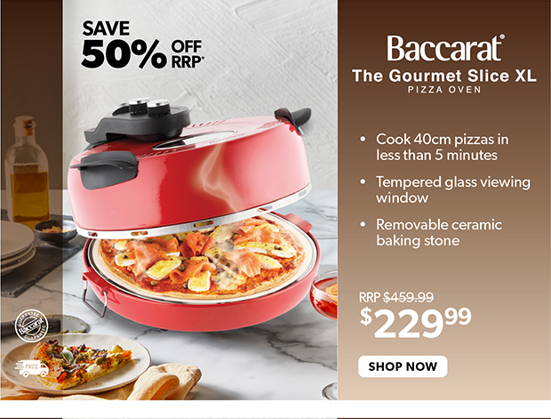 Baccarat The Gourmet Slice XL Pizza Oven Red