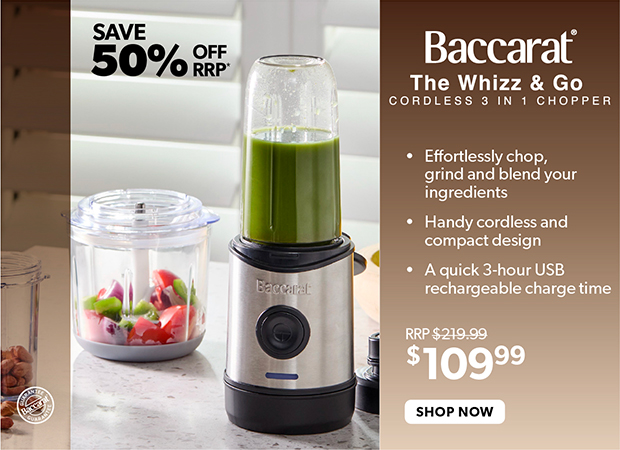 Baccarat The Whizz & Go 3 in 1 Cordless Chopper