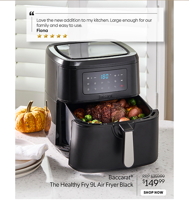 Baccarat The Healthy Fry 9L Air Fryer Black