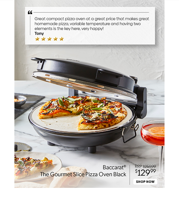 Baccarat The Gourmet Slice Pizza Oven Black