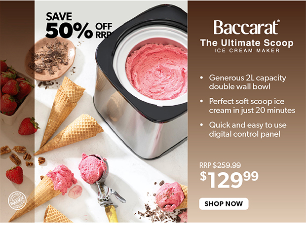 Baccarat The Ultimate Scoop Ice Cream Maker Silver