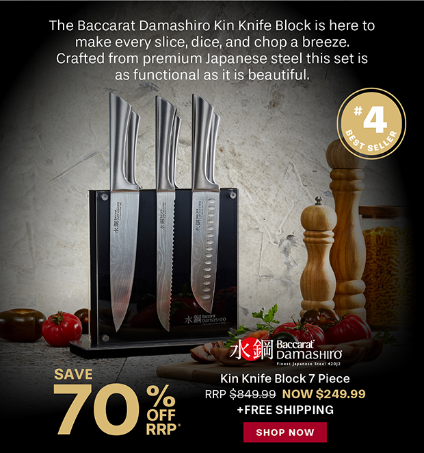 Baccarat Damashiro Kin Knife Block 7 piece