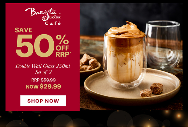 Baccarat Barista Cafe Double Wall Glass 250ml Set of 2